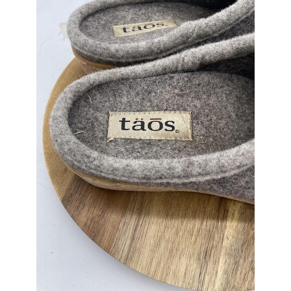 Taos Woolery Clogs Womens 6 Gray Wool Slippers Comfort Cork Slip On Casual - Picture 5 of 11